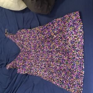 Mini purple sequence dress
